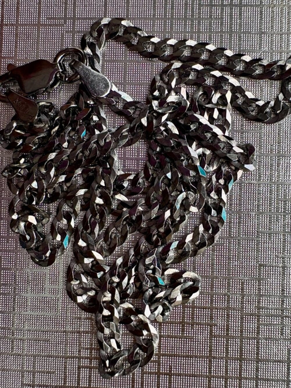 SIlver 925 Chain with Black Rodium Plating--New Unisex